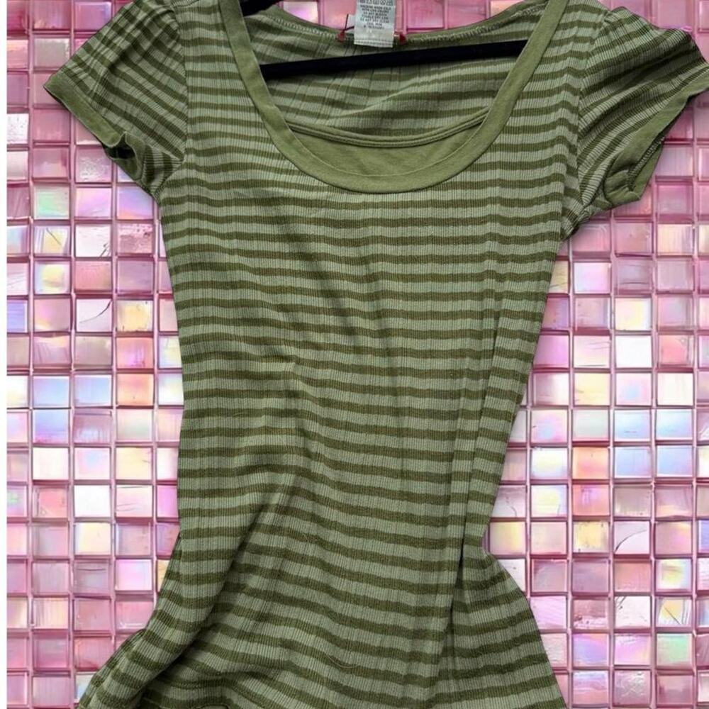 Union bay green striped top